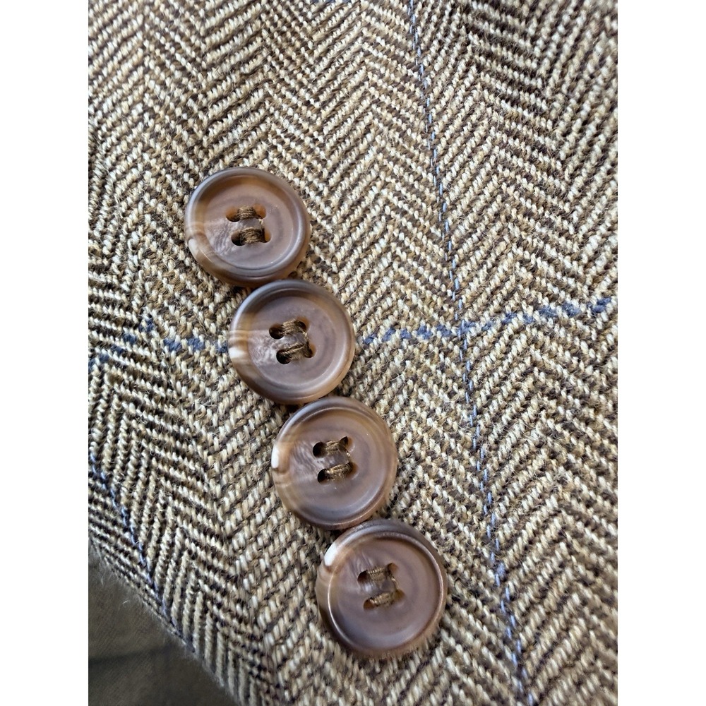 Lauren Ralph Lauren Sport Coat Mens 44L Herringbone 100% Wool Blazer Jacket